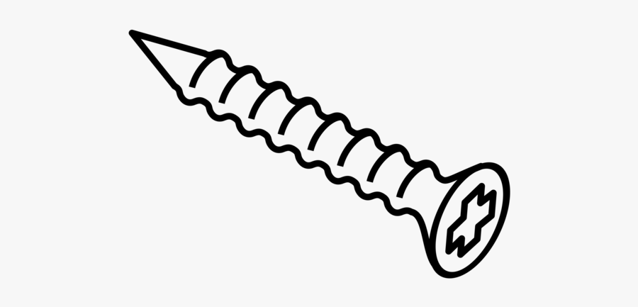 Angle,area,body Jewelry - Drawing Of A Screw, Transparent Clipart