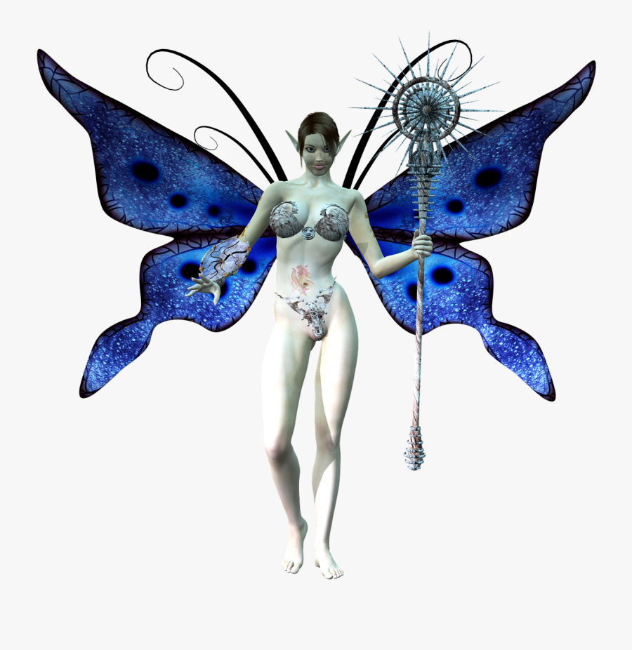 Fairy Wings Staff Free Picture - Fantasy Butterfly Person Png, Transparent Clipart