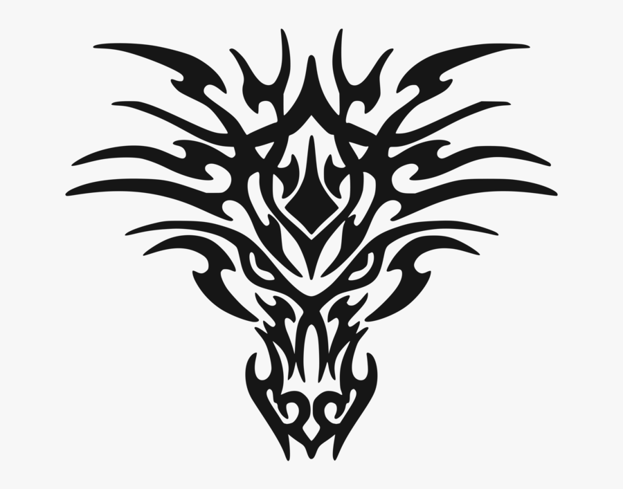 Monochrome Photography,plant,logo - Tribal Dragon Face Tattoo, Transparent Clipart