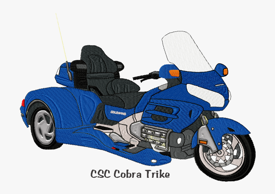 Transparent Honda Goldwing Clipart - Embroidered Trike Patch, Transparent Clipart