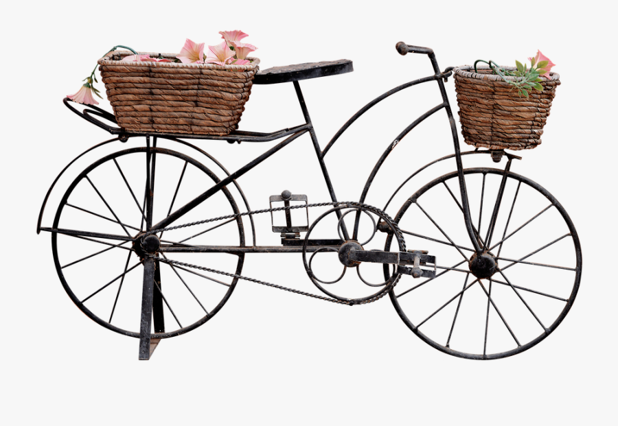 Tricycle - Bicycle With Basket Png, Transparent Clipart