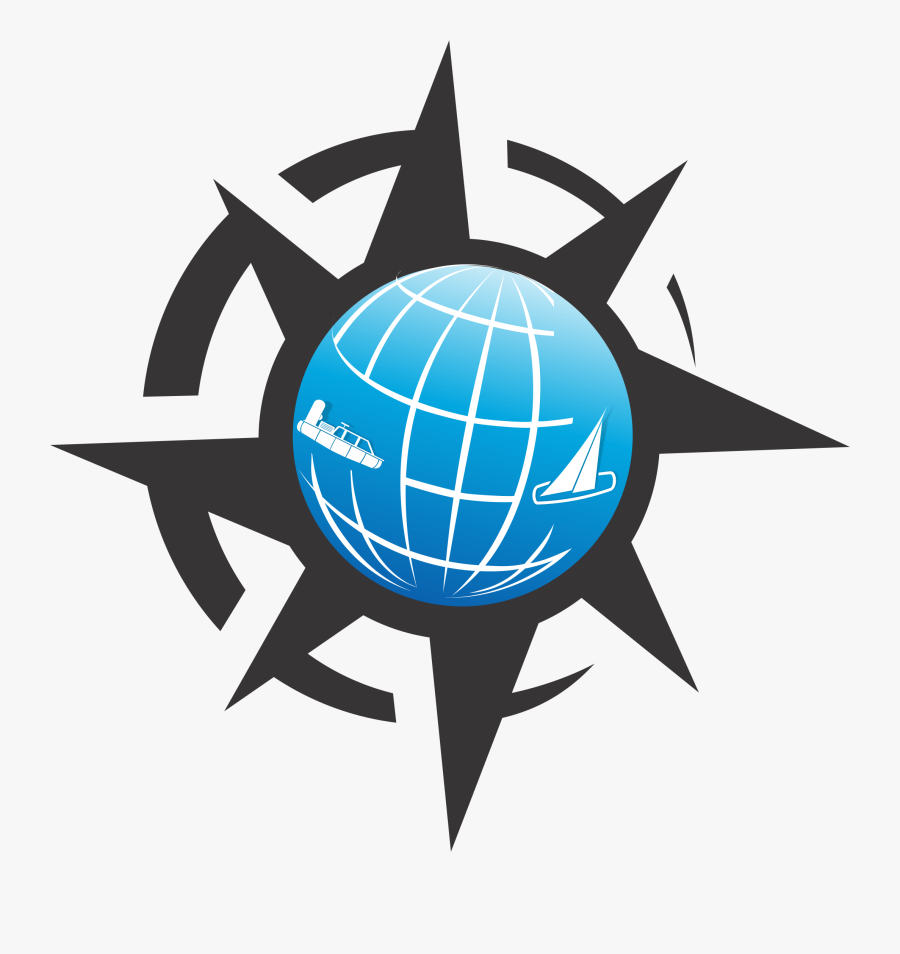 Globe With Black Star - Emblem, Transparent Clipart