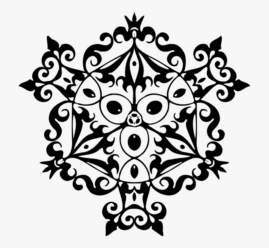 Visual Arts,flora,leaf - Flower Decoration Png Black And White Elegant, Transparent Clipart