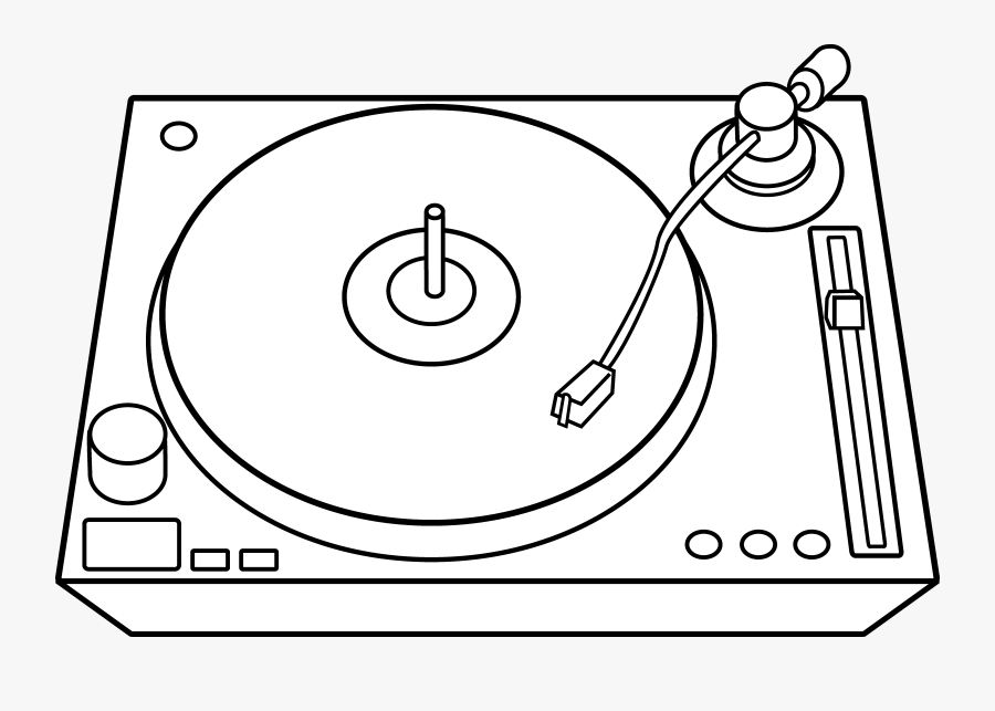 Dj Deck Clip Art - Drawing Of Dj Turntables, Transparent Clipart