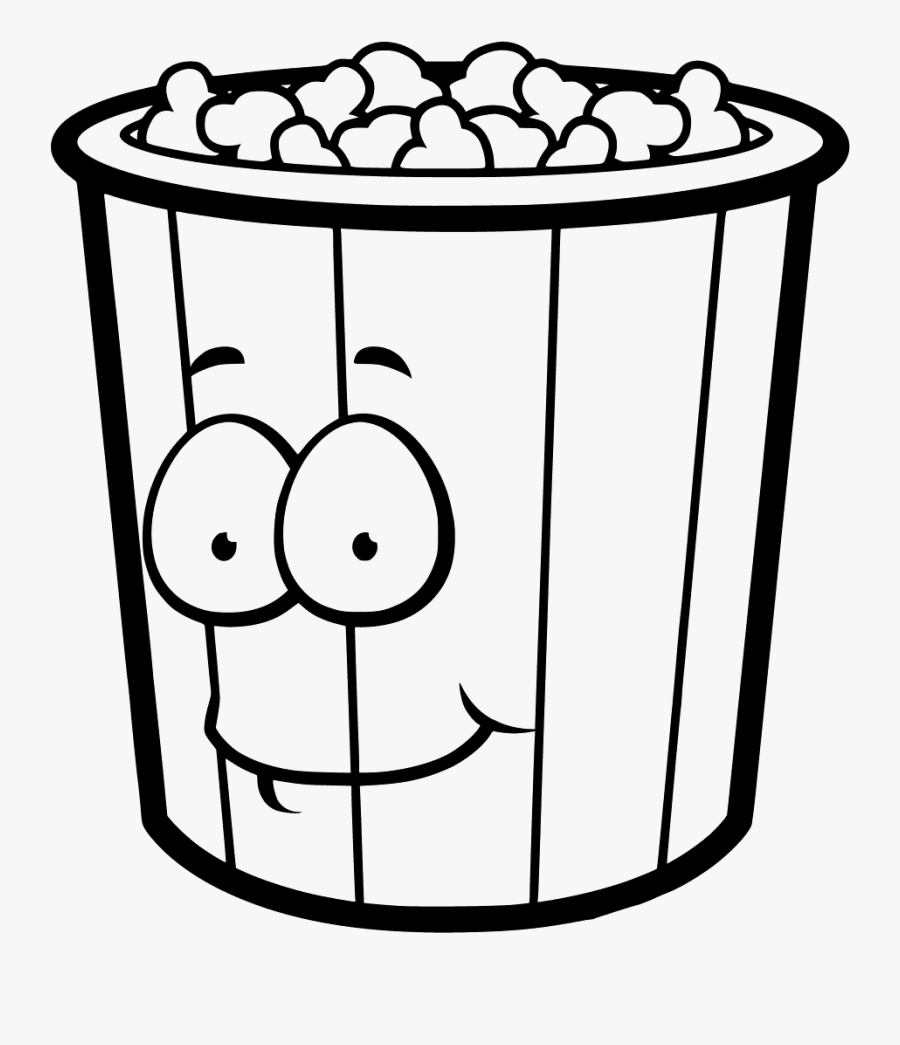 Coloring Black And White Popcorn, Transparent Clipart