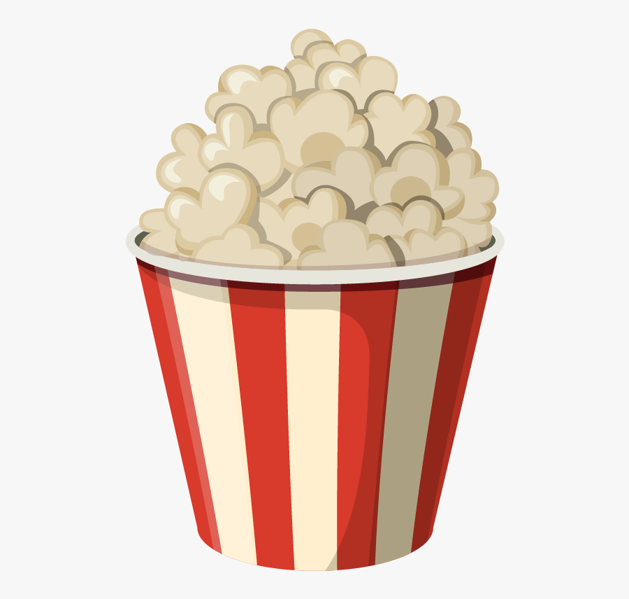 Popcorn Vector Bucket - Cartoon Popcorn Bucket, Transparent Clipart