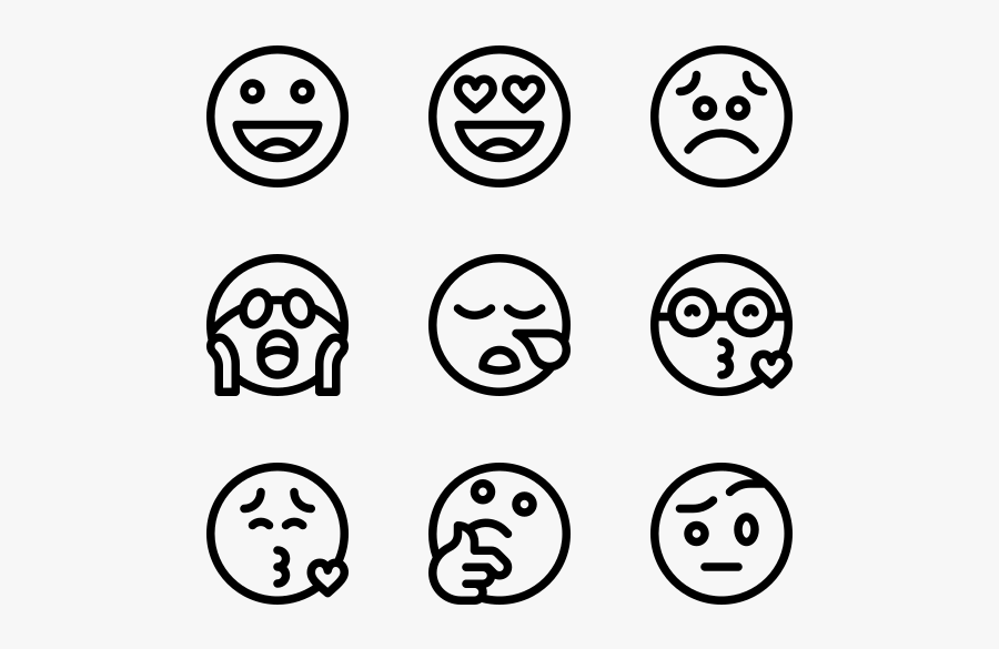 Emojis - Laughing Emojis Black And White, Transparent Clipart