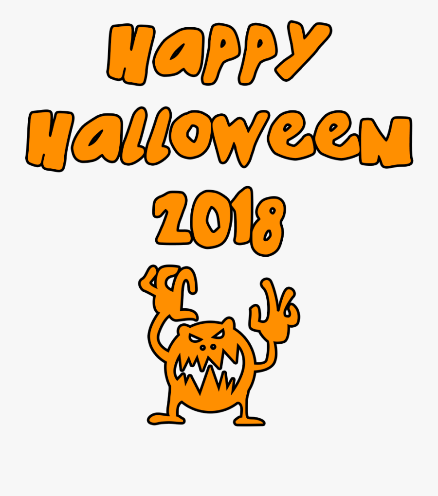 Happy Halloween 2018 Scary Monster - Portable Network Graphics, Transparent Clipart