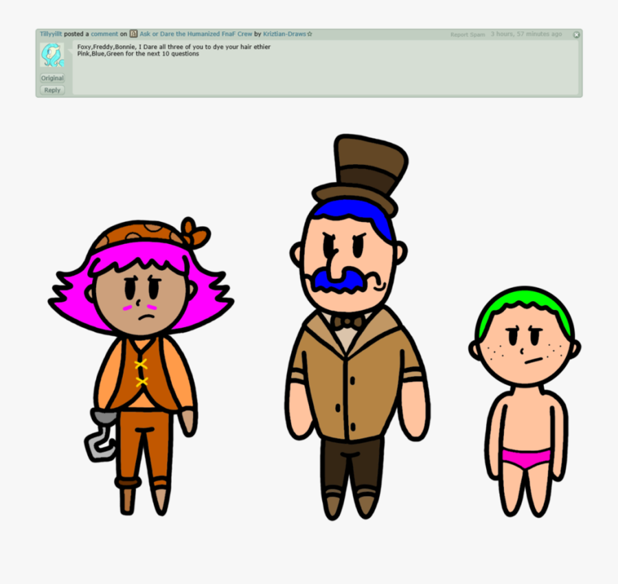 Ask The Humanized Fnaf Crew Question 39 By Kriztian-draws - Cartoon, Transparent Clipart