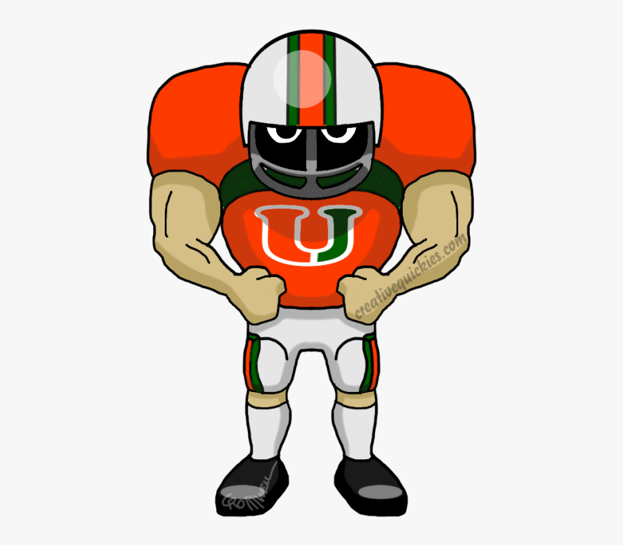 Miami Hurricanes Clipart - Raiders Cartoon Football Player, Transparent Clipart