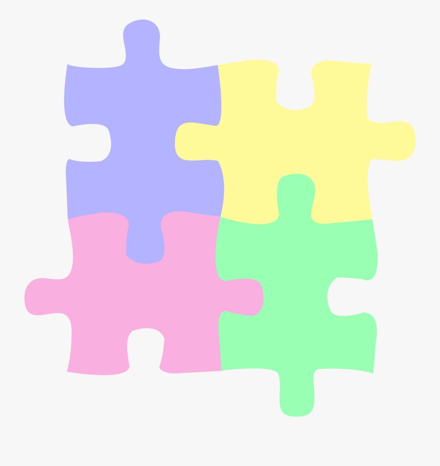 Logo Children Or Autism Puzzle Pastel Clip Art - Autism Puzzle Piece Outline Heart, Transparent Clipart