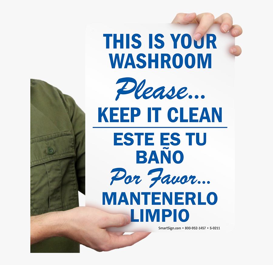 Bilingual Please Keep Washroom Clean Sign - Sign, Transparent Clipart