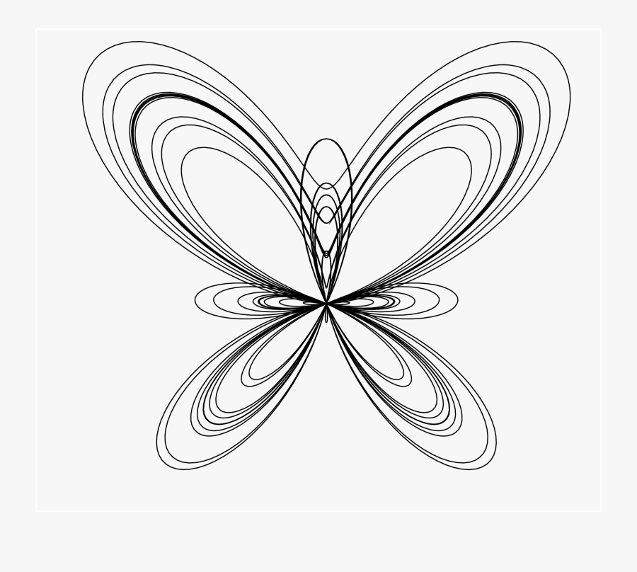Butterflies Black And White Clipart - Example For Curve Lines, Transparent Clipart