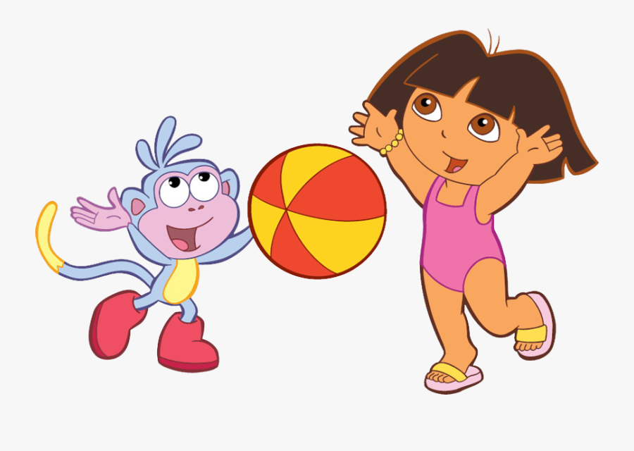 Dora The Explorer - Dora And Boots Beach Ball , Free Transparent ...