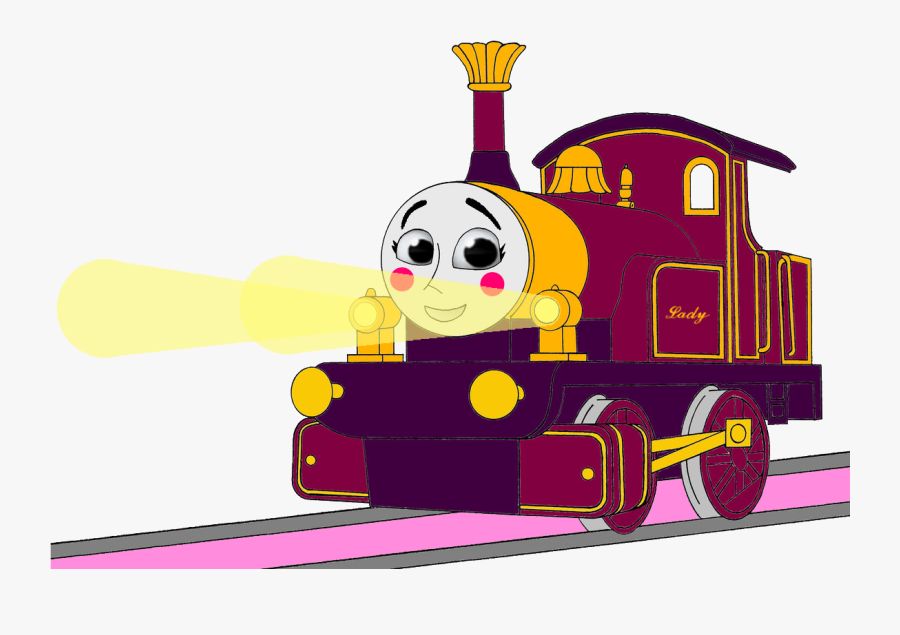 Lady With Her Embarrassed Face & Shining Gold Lamps - Lady The Magical Engine Face, Transparent Clipart