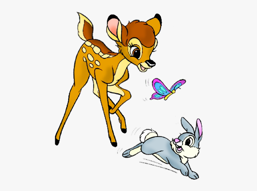 Bambi And Thumper Running, Transparent Clipart