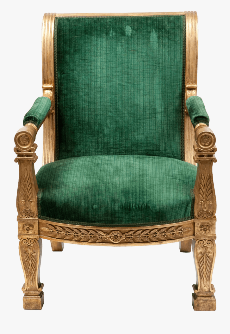 Armchair Green Vintage - King Of Chair Png, Transparent Clipart