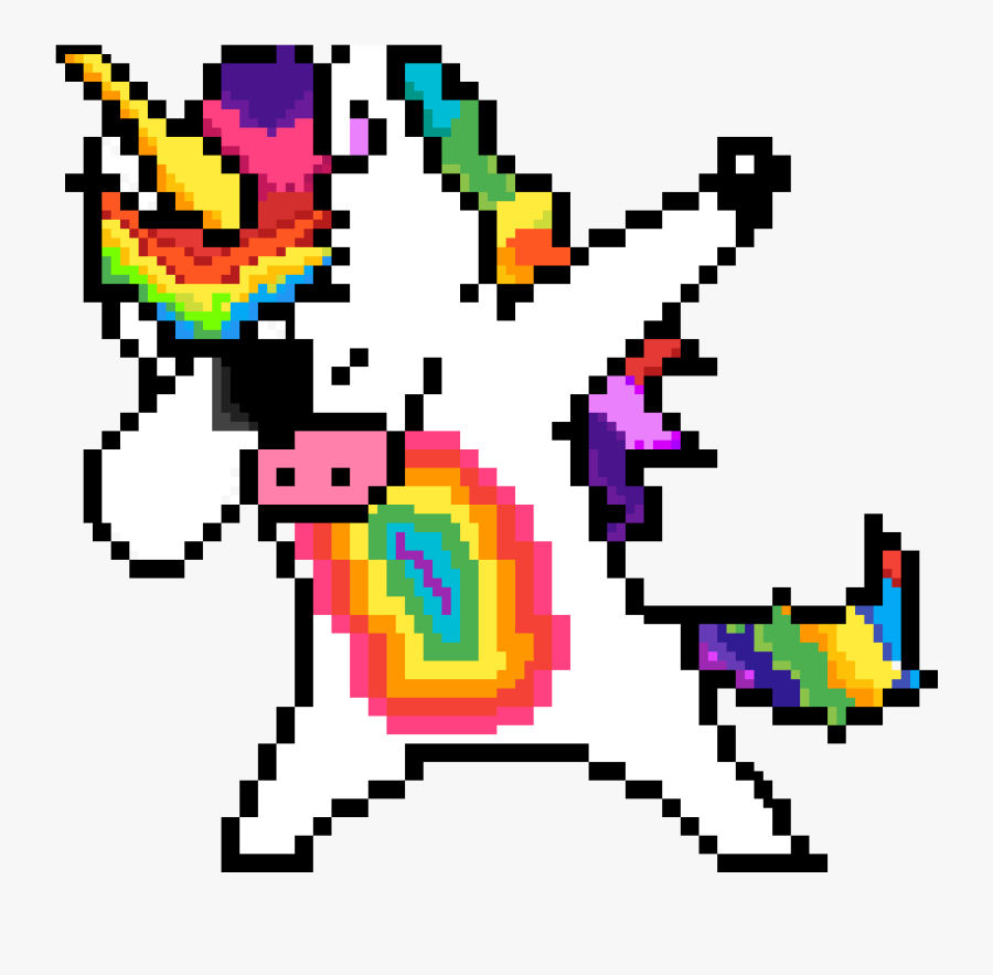 Dabbing Unicorn Png - Dabbing Unicorn Pixel Art, Transparent Clipart