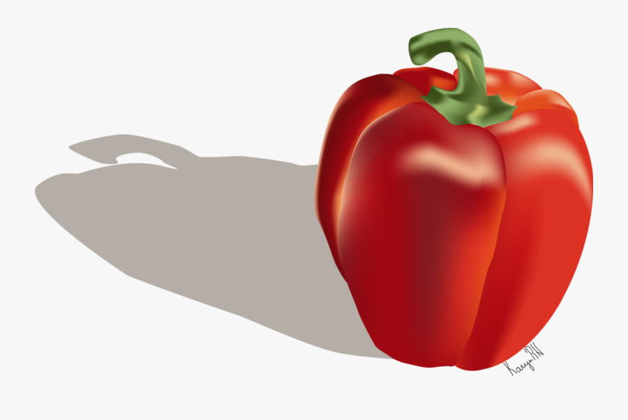 Png Black And White Red Bell Pepper - Red Bell Pepper, Transparent Clipart