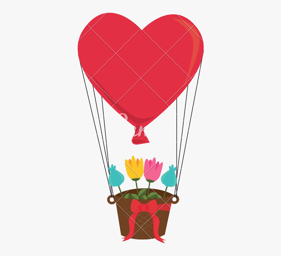 Clip Art Heart Hot Air Balloon - Hot Air Balloon Mothers Day Clipart, Transparent Clipart