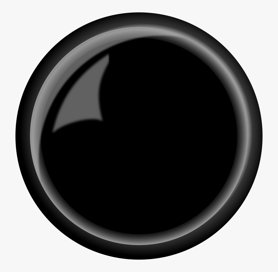 Button, Round Shiny Black - Background Bulat Hitam, Transparent Clipart