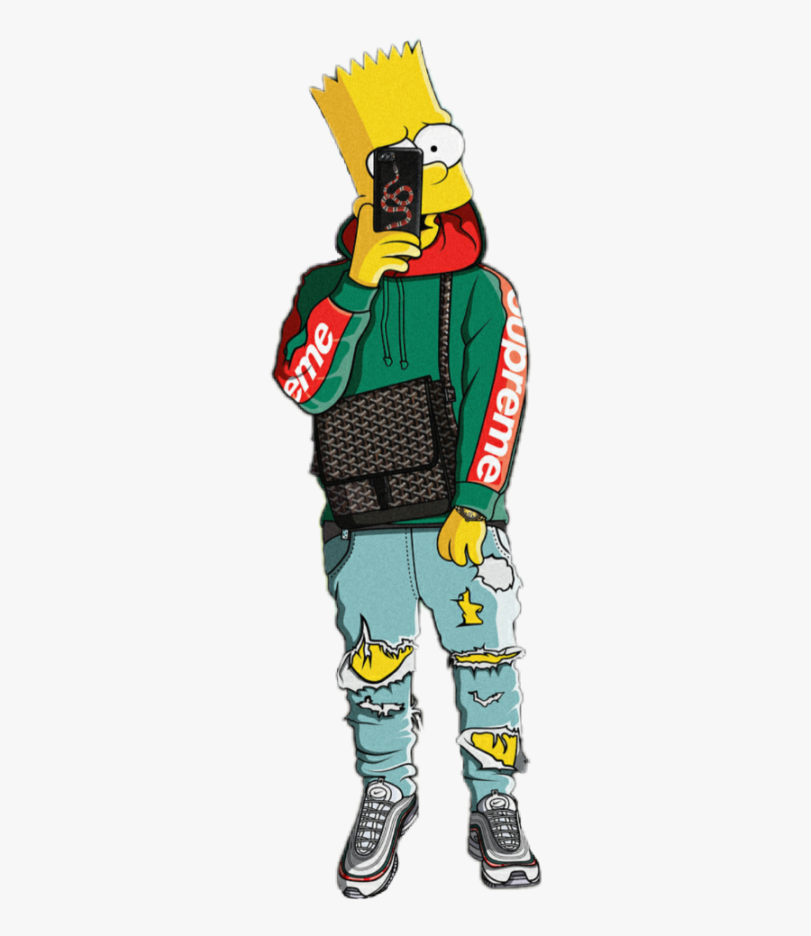 Dollars Clipart Supreme - Bape Bart Simpson Supreme, Transparent Clipart