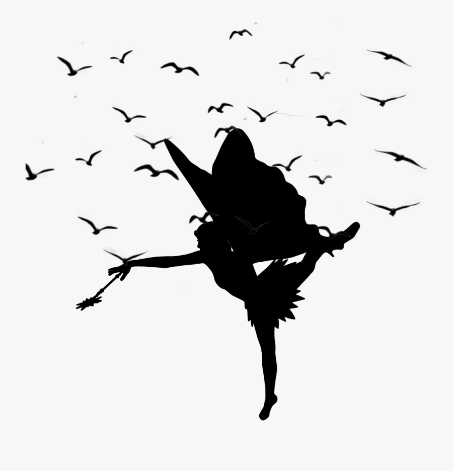 #fairy #faerie #silhouette #birds - Flock Of Bird Png , Free ...