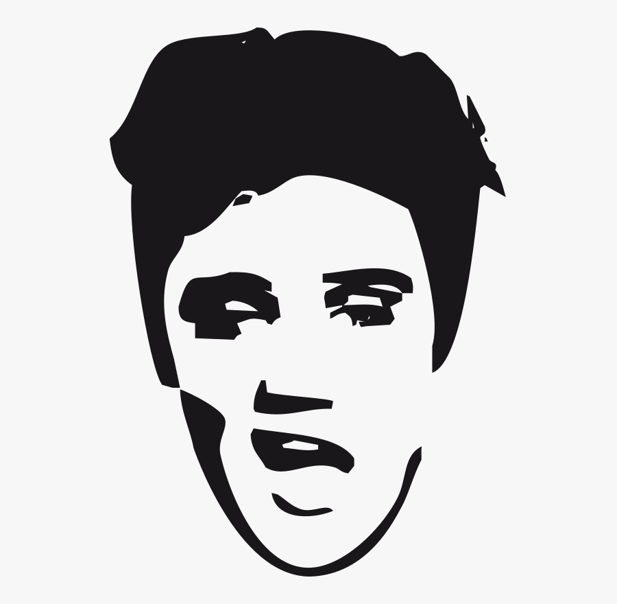 Elvis Face Clip Art - Elvis Presley Black And White Draw , Free
