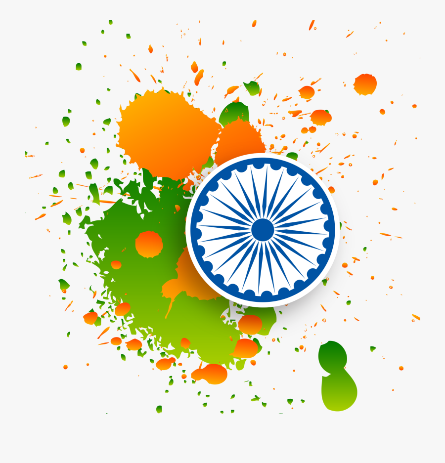 Holi Splash Png - India Map Flag, Transparent Clipart