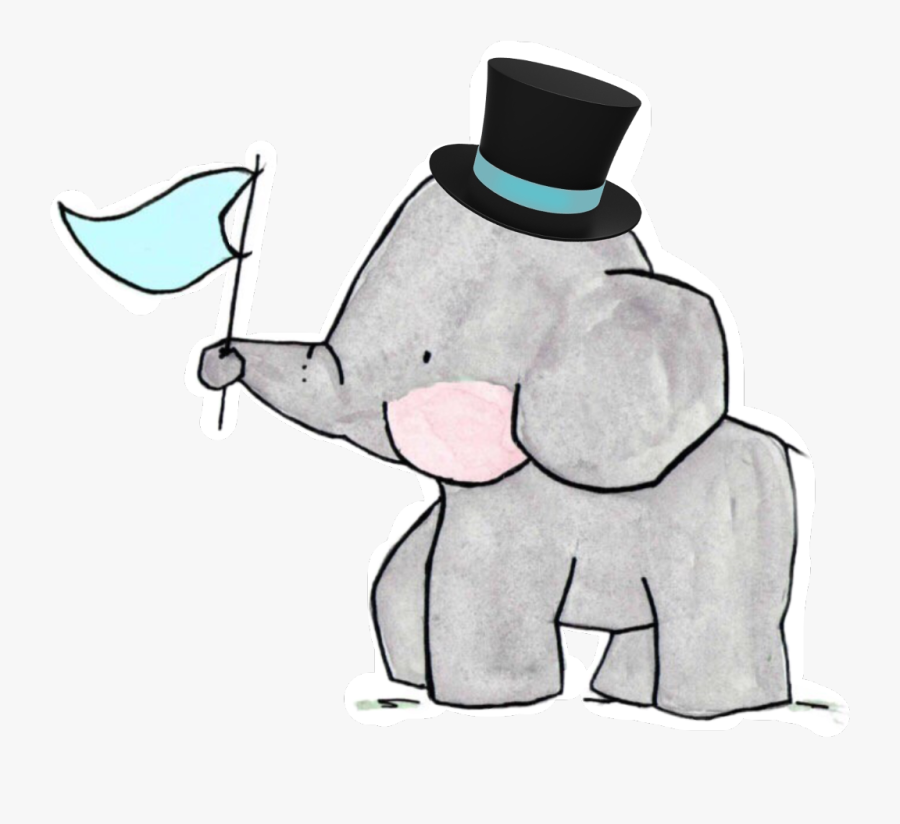 #elephant #family #tophat #wedding #groom - Cartoon Elephant Family Clipart, Transparent Clipart