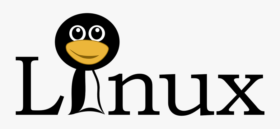 Linux Text With Funny Tux Face Medium 600pixel Clipart, - Linux Name, Transparent Clipart