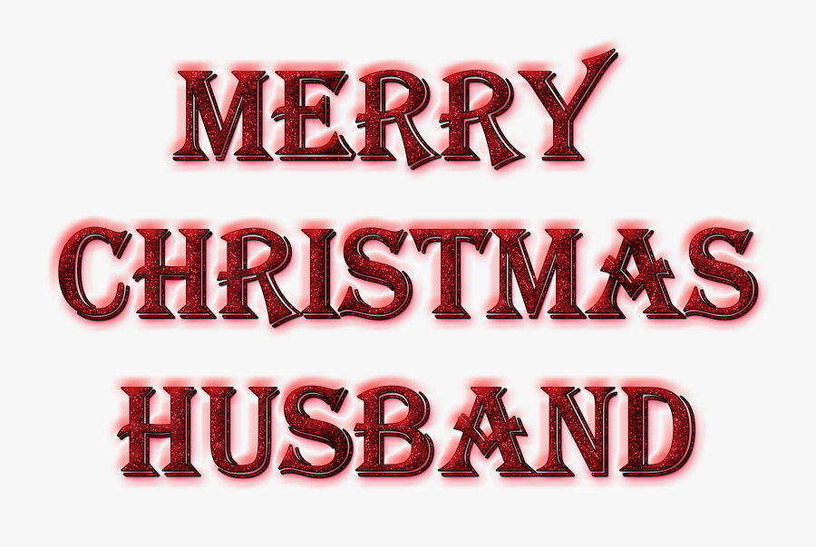 Merry Christmas Husband Word Art In Glitter, Transparent Clipart