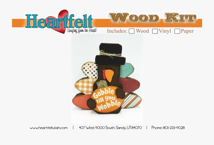 Gobble Til You Wobble Turkey Wood - Party Supply, Transparent Clipart