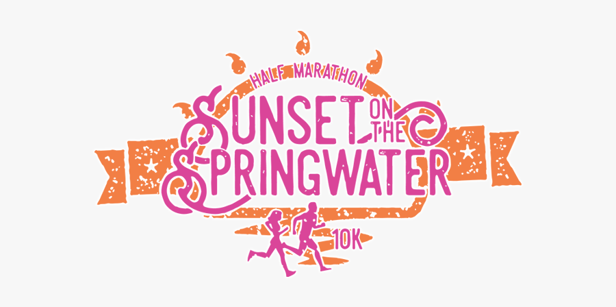 Sunset On The Springwater Half Marathon, 10k - Calligraphy, Transparent Clipart