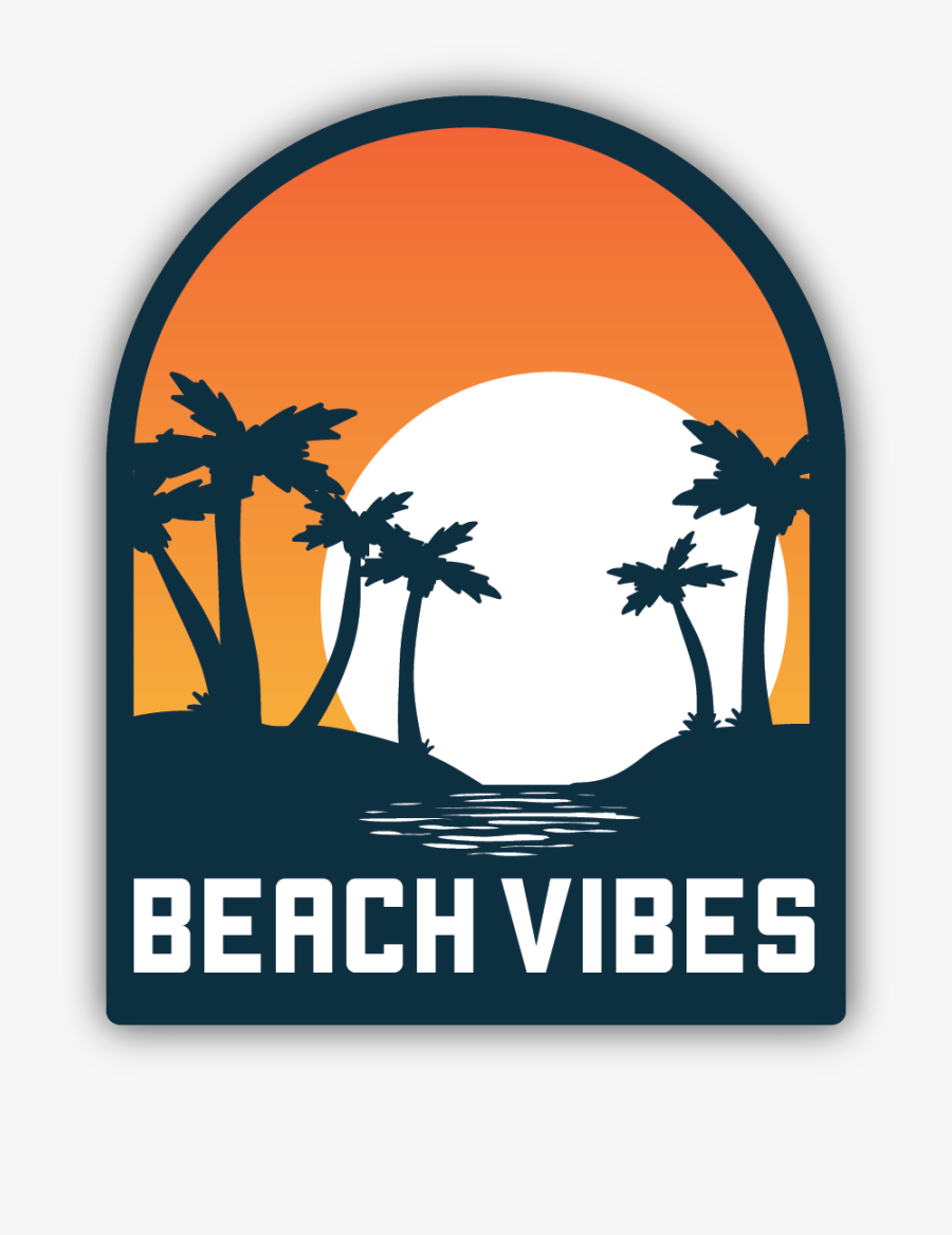 Beach Vibes Sunset Sticker - Sunset Stickers, Transparent Clipart