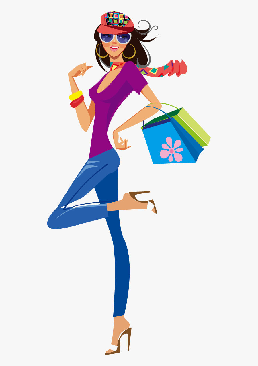 Download Shopping Clothing Illustration - Fashion Shopping Girl ...