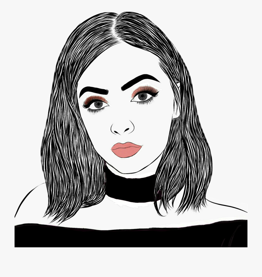 Kyliejenner Kylie Girl Draw - Girl With Makeup Drawing, Transparent Clipart