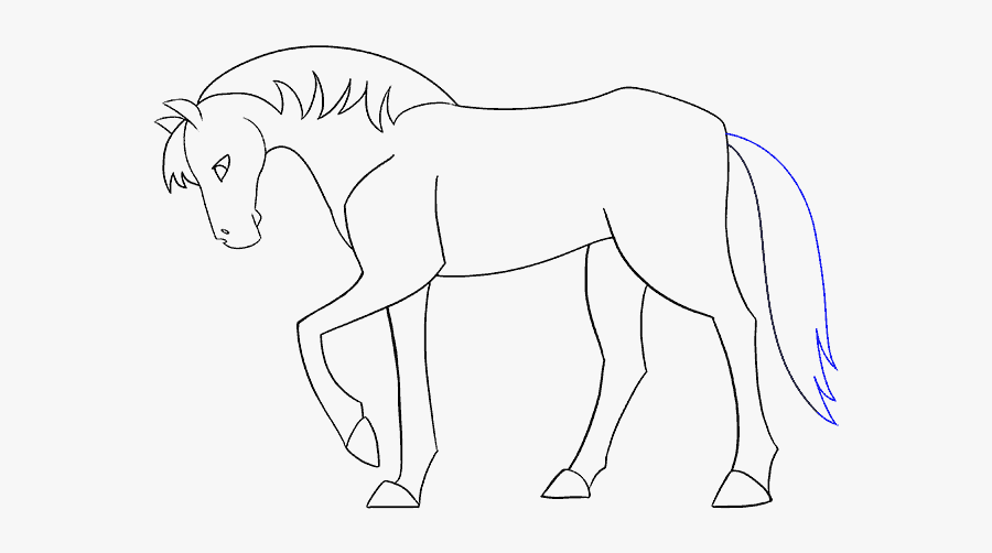 How To Draw Simple Horse - Horse Drawings Simple Head, Transparent Clipart