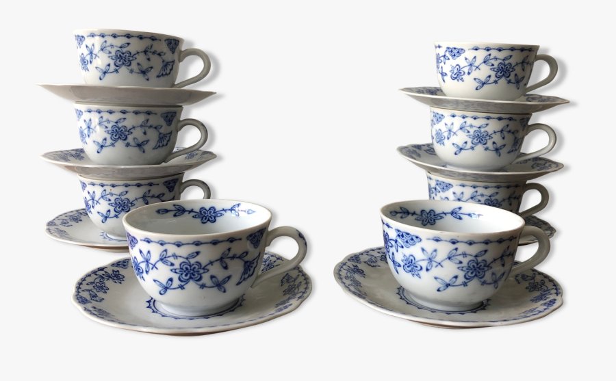 Vintage Coffee Service With Blue Patterns"
 Src="https - Blue And White Porcelain, Transparent Clipart