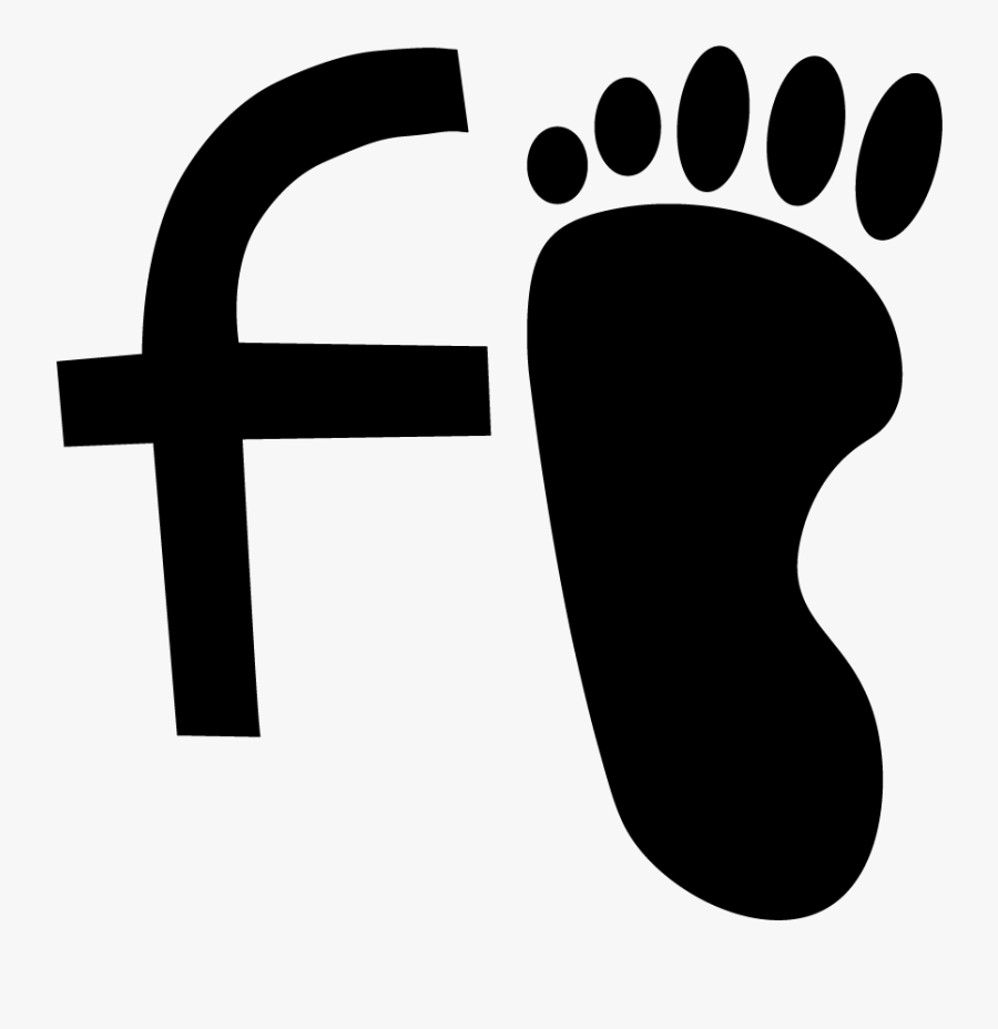 Footsteps Logo Simple F Black-01, Transparent Clipart