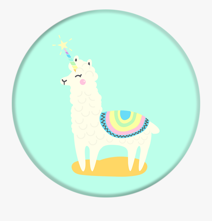 Llama Unicorn Popsocket, Transparent Clipart