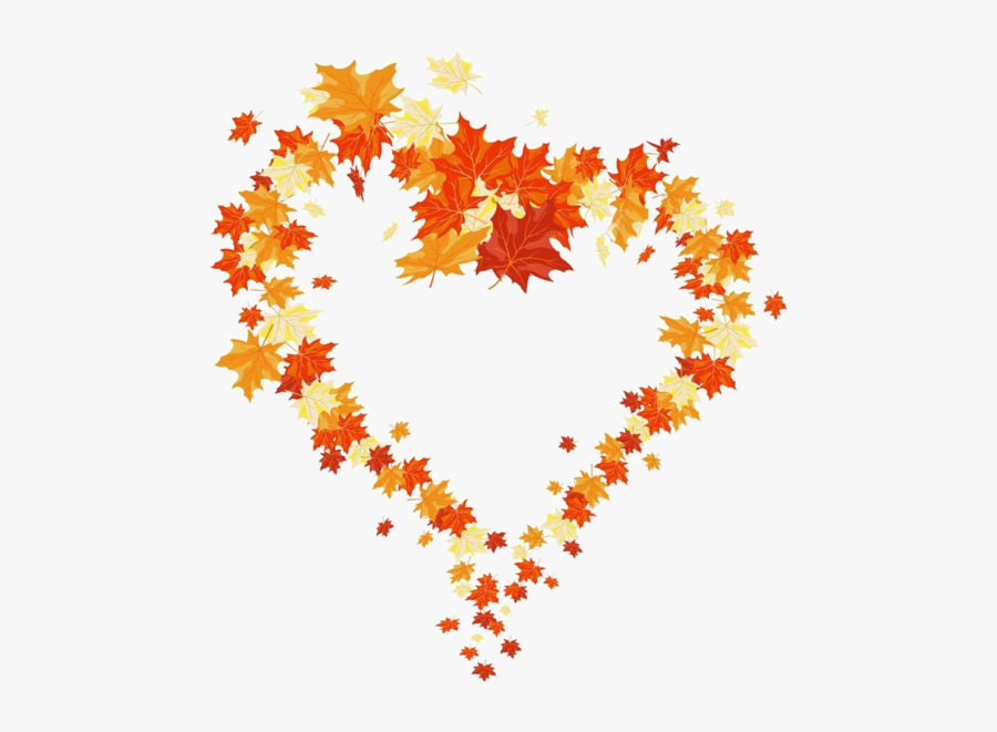 Autumn Leaves Heart, Transparent Clipart