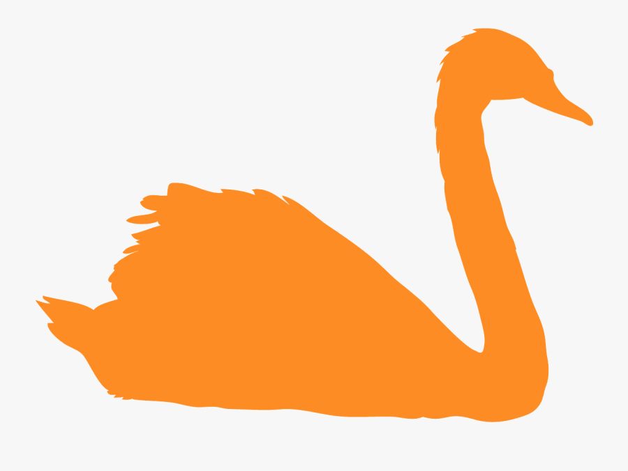 Yellow Swan Silhouette, Transparent Clipart
