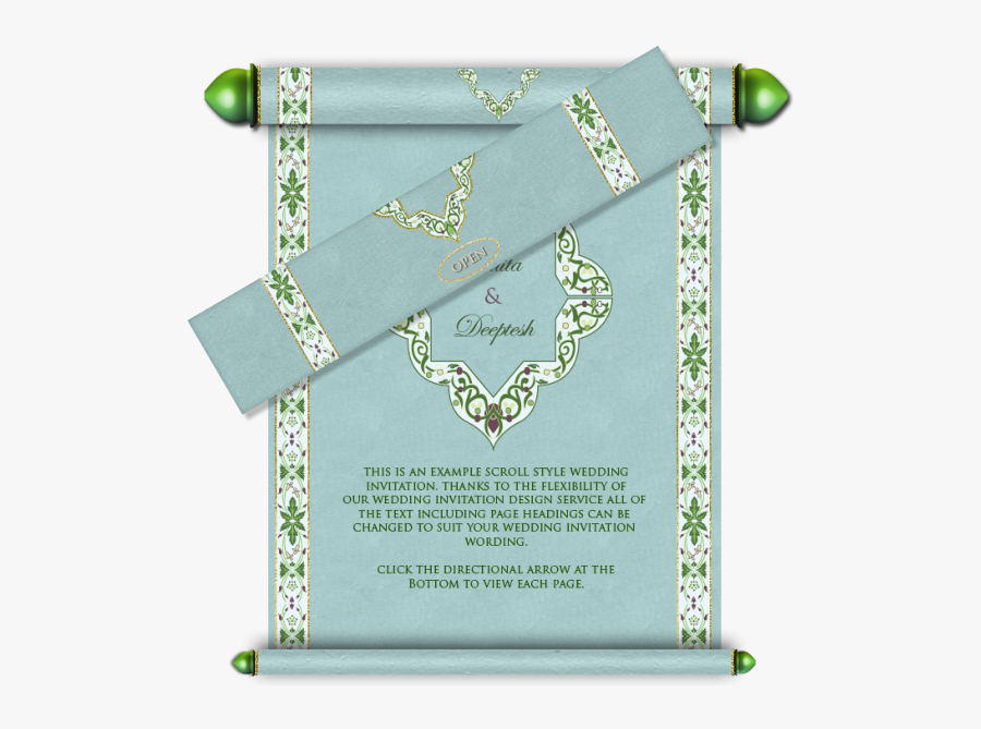 Clip Art Royal Scroll Email Card - Wedding Invitation Card Design In Muslim, Transparent Clipart