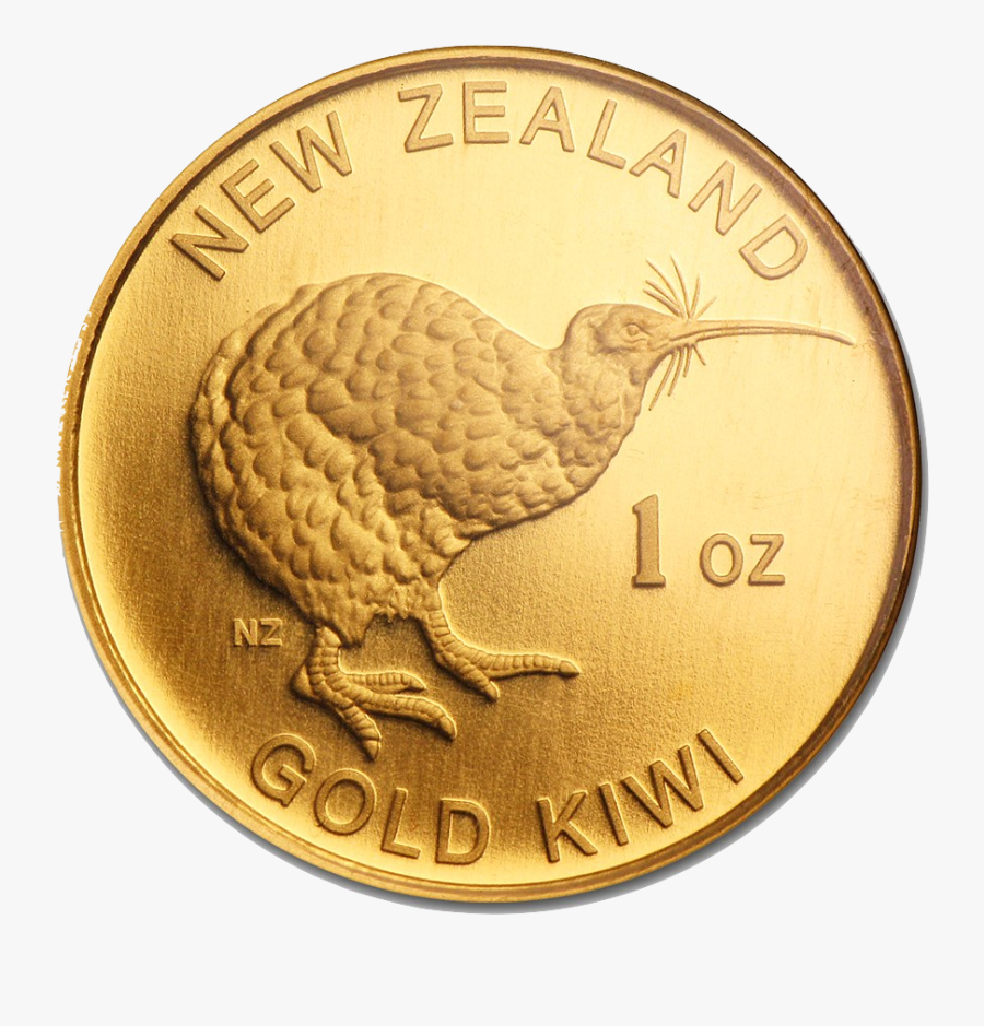 Gold Kiwi Coin - New Zealand Kiwi Coin, Transparent Clipart