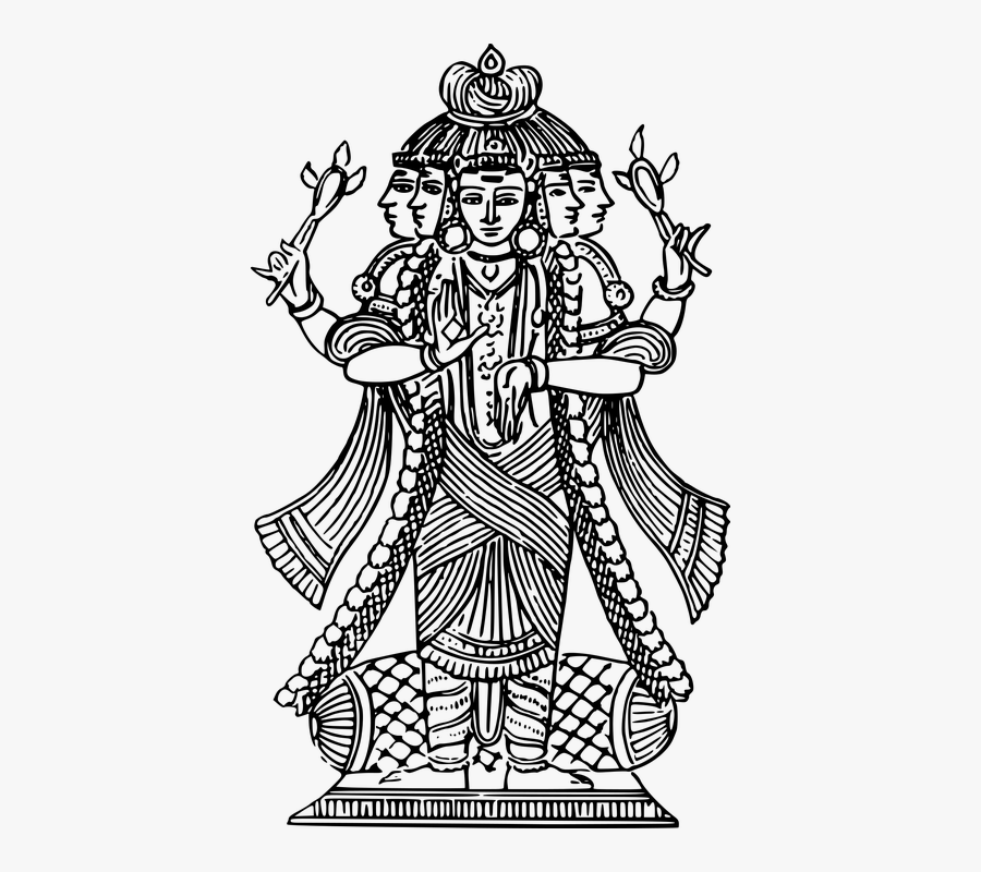 Hindu Goddess Parvati Black And White, Transparent Clipart