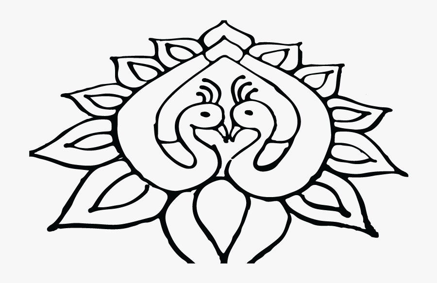 Rangoli Drawing White And Black, Transparent Clipart