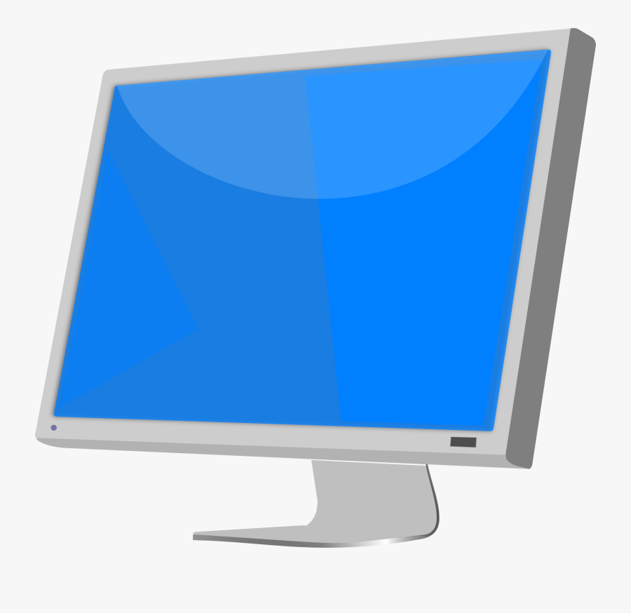 Monitor Drawing Flat Screen Tv Transparent Png Clipart - Computer Monitor Blue Screen Images For Drawing Hd, Transparent Clipart