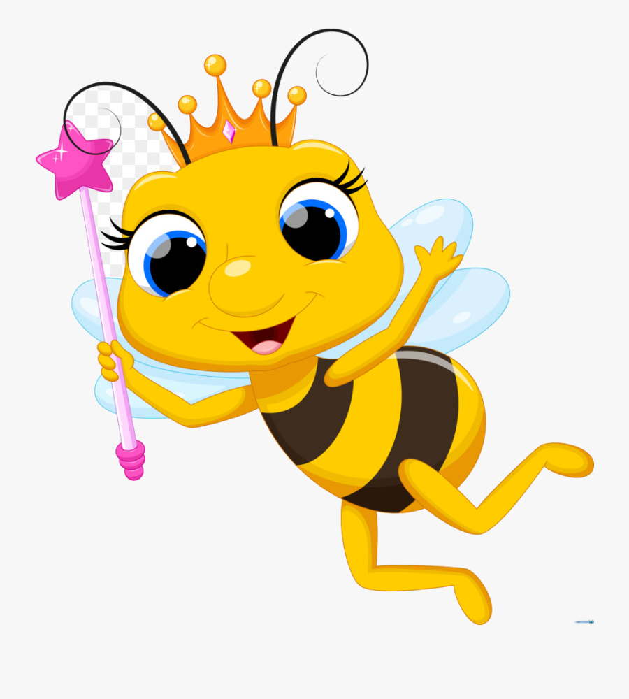 Bee Queen Clipart Transparent Png - Queen Honey Bee Cartoon, Transparent Clipart
