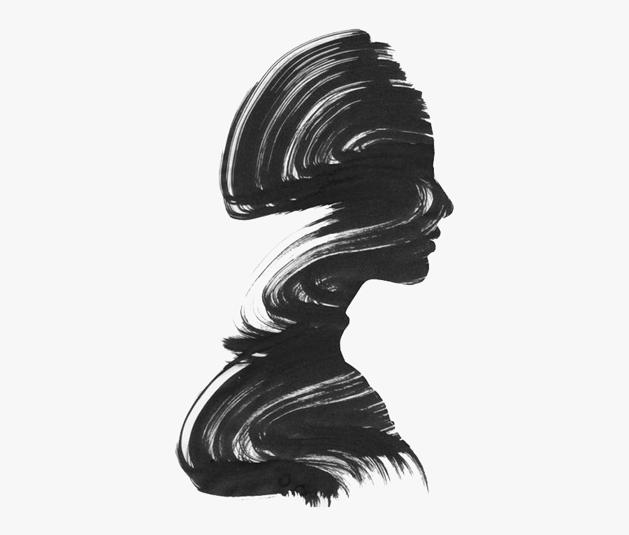 #magicsilhouette #silhouette #paint #girl #black #brush - Wall Art Black And White Prints, Transparent Clipart